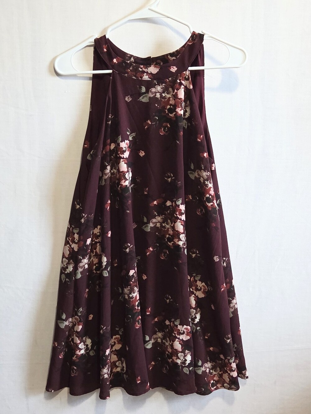 Altar'd State Burgundy Floral Flowy Dress M